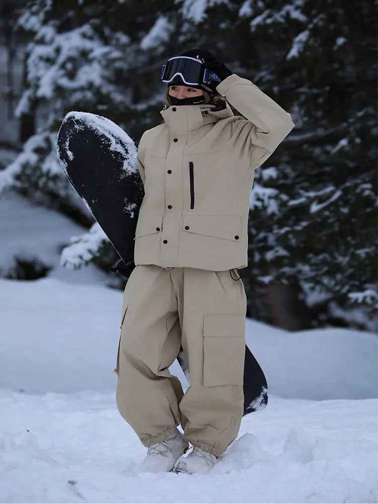 Women's Classical Two-Piece Baggy Snowsuit Set Insulated Waterproof