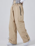 Women's Baggy Snowboard Pants | Snap-Front Wide-Leg Ski Pants