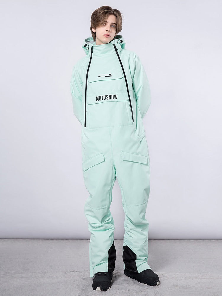 Unisex Ski Onesie Overalls Winter Hooded One-piece Snow Jumpsuits  – view 3