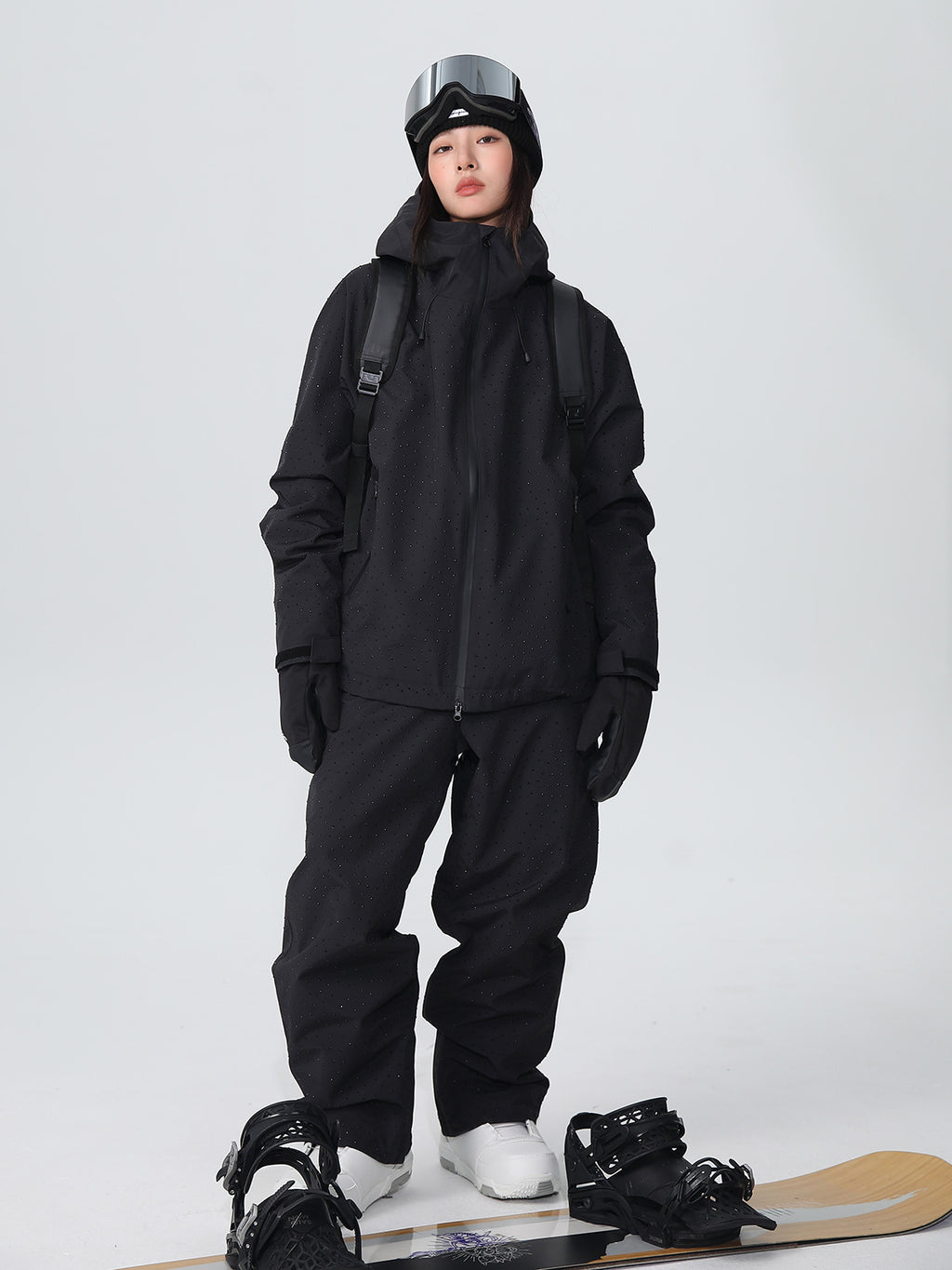 Women's 3L Glitter-Finish Ski Suit Set – Fleece-Lined & Fully Seam-Sealed