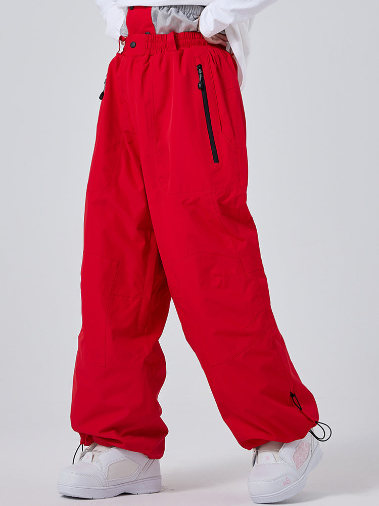 Women's Baggy Snowboard Pants | Snap-Front Wide-Leg Ski Pants