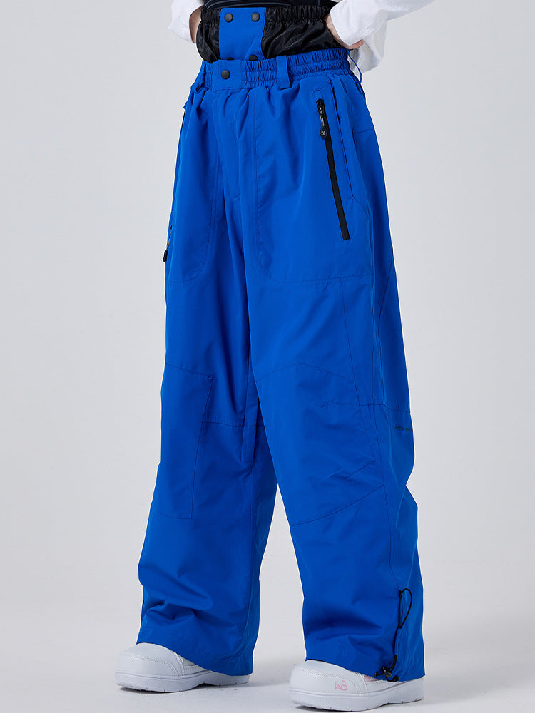 Women's Baggy Snowboard Pants | Snap-Front Wide-Leg Ski Pants