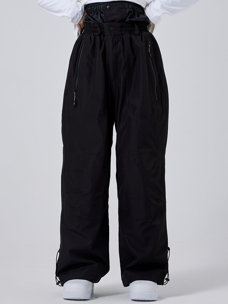 Women's Baggy Snowboard Pants | Snap-Front Wide-Leg Ski Pants