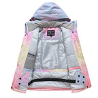 Kids rainbow ski jacket interior lining and insulation