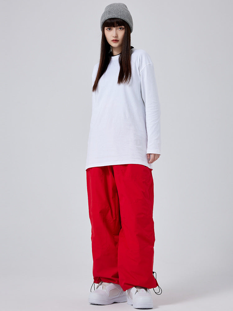 Women's Baggy Snowboard Pants | Snap-Front Wide-Leg Ski Pants