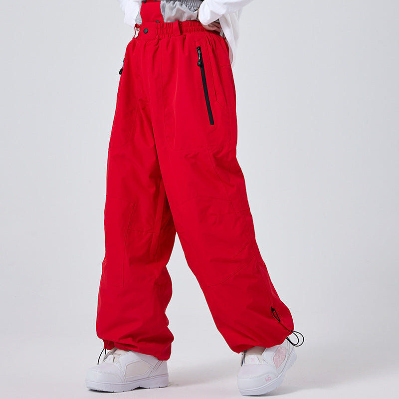 Women's Baggy Snowboard Pants | Snap-Front Wide-Leg Ski Pants