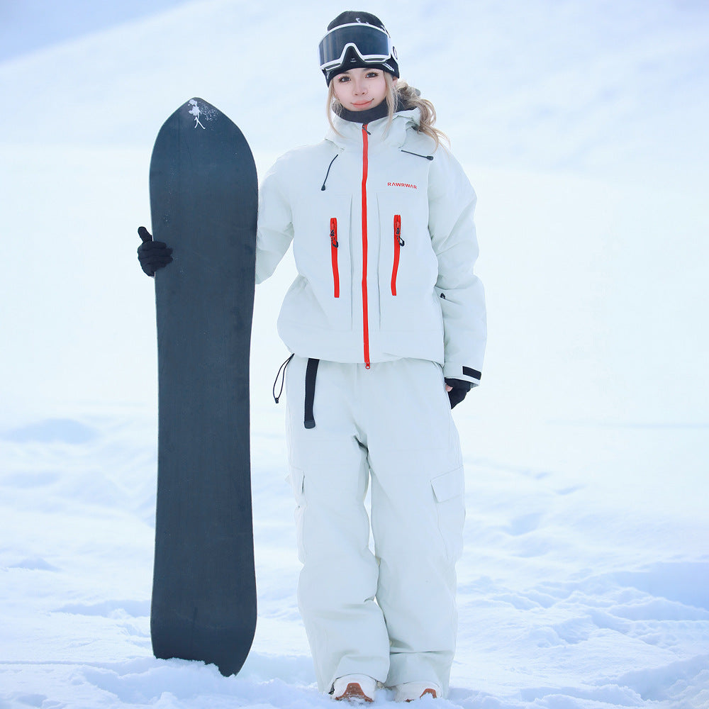 Unisex Snow Jacket & Bibs – Couple Style Waterproof Snowsuits