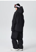 Back view of the glitter ski jacket and pants set