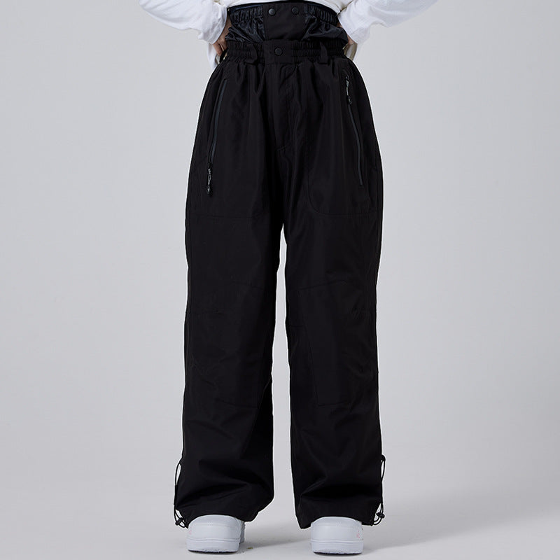 Women's Baggy Snowboard Pants | Snap-Front Wide-Leg Ski Pants