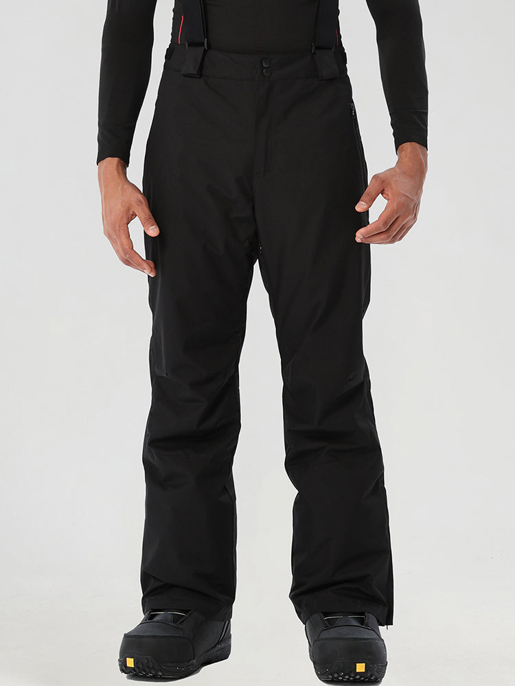 YEEFINE men's Black snow pants - front view