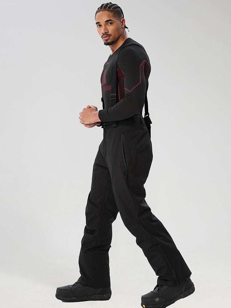 YEEFINE men's Black snow pants - side view