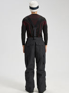 Men's Ski Jacket & Bibs Set in Wine – Front View
