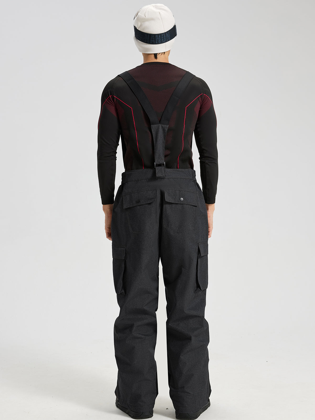 Men's Ski Jacket & Bibs Set in Wine – Front View