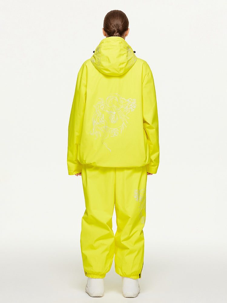 Yellow baggy ski suit set - studio product shot