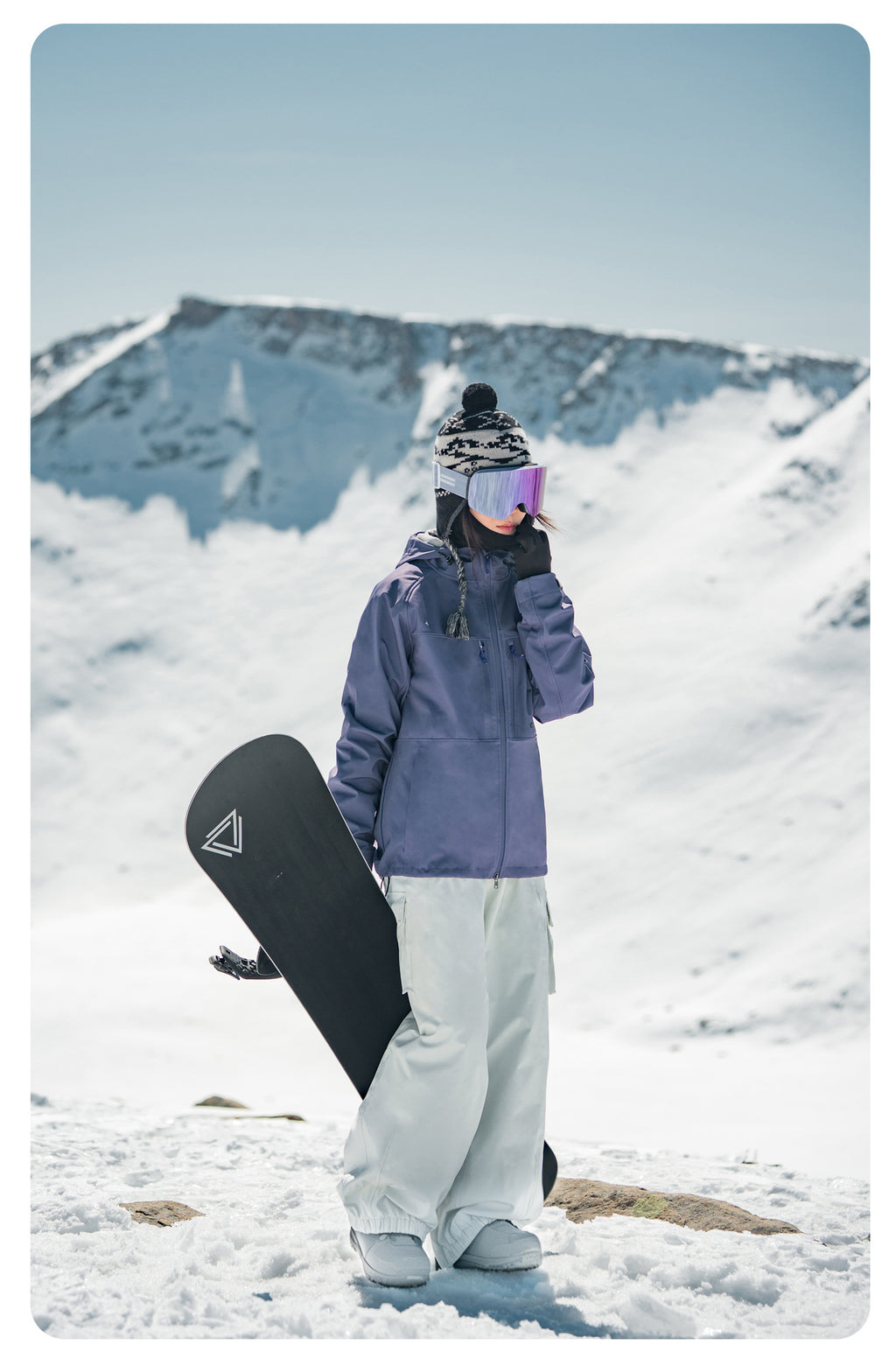 Women 3-Layer Bonded Softshell Ski Jacket – Fleece-Lined, Warm