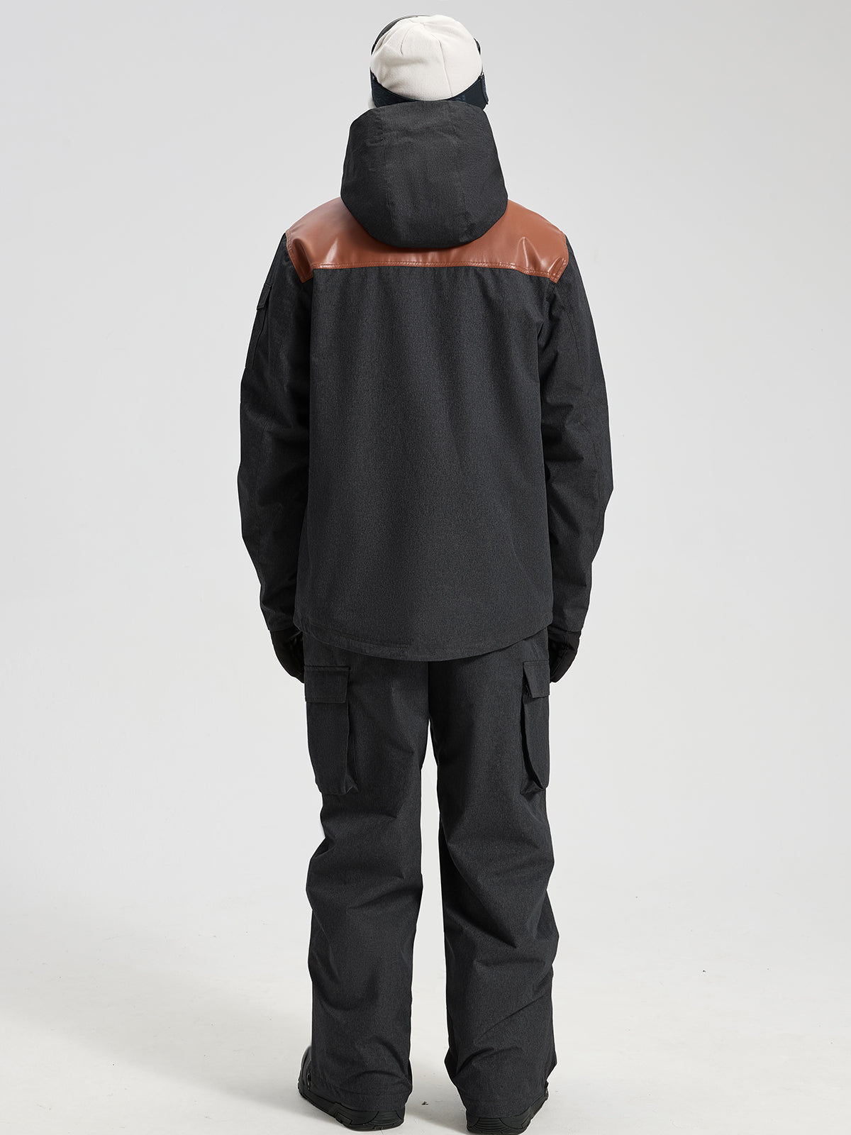 Men's Ski Jacket & Bibs Set in Black – Back View
