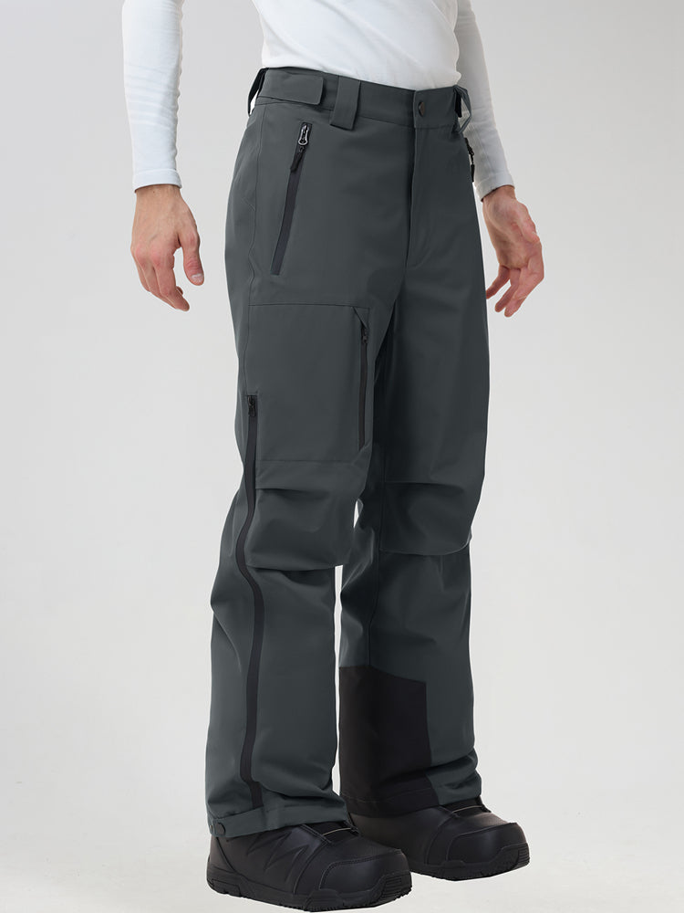 Men's insulated ski pants in Dark Grey - side profile view
