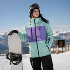 Unisex Color-Block Ski Jacket | Hooded Shell Snowboard Coat