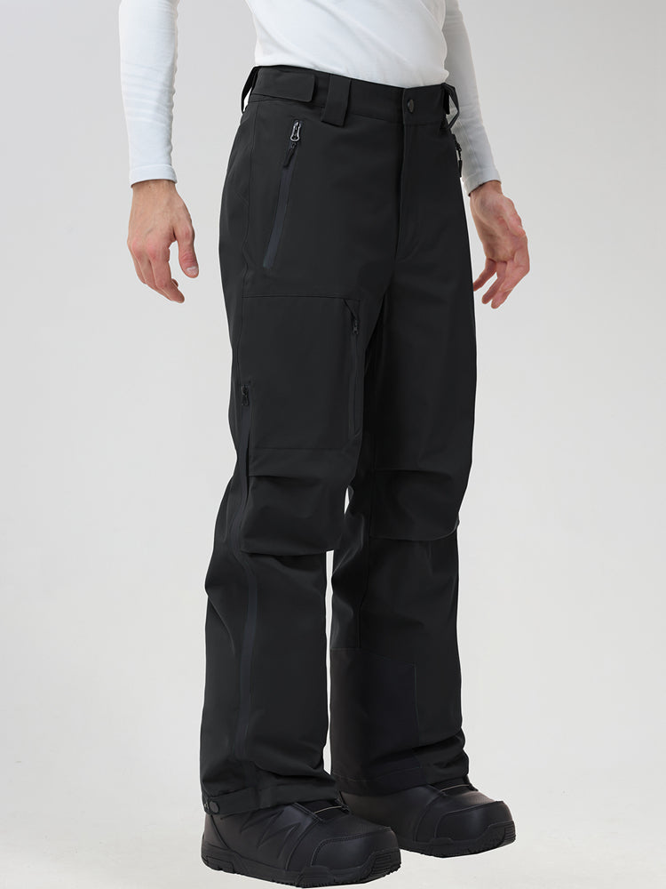 Men's insulated ski pants in Black - side profile view