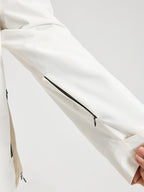 Zippered sleeve pocket close-up of men's anorak ski jacket