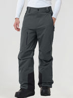Men's insulated ski pants in Dark Grey - full front view
