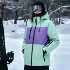 Unisex Color-Block Ski Jacket | Hooded Shell Snowboard Coat