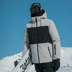Unisex Color-Block Ski Jacket | Hooded Shell Snowboard Coat