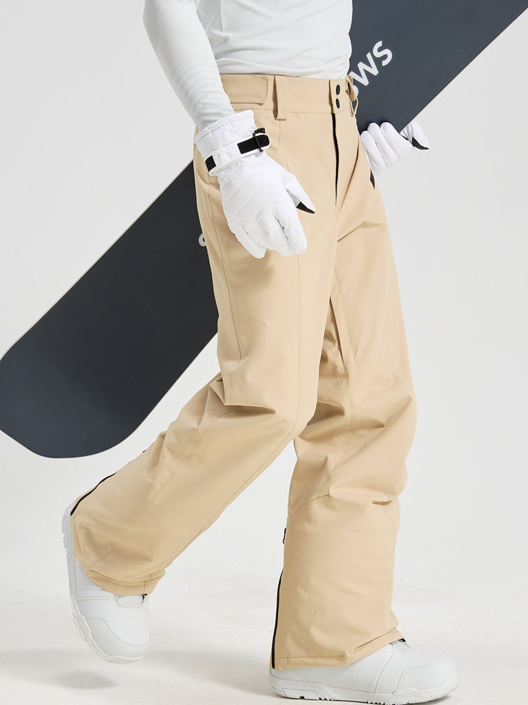 Men's Utility Snow Pants in Khaki – Walking View with Snowboard