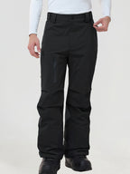 Men's insulated ski pants in Black - full front view