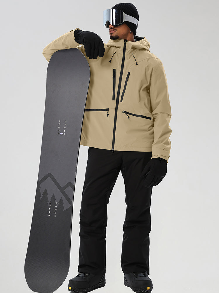 YEEFINE men's Camel snowboard set - model holding snowboard