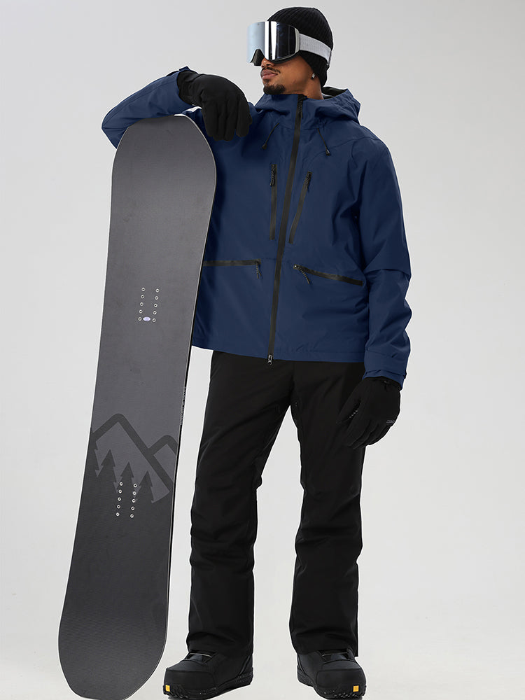 YEEFINE men's Blue snowboard set - model holding snowboard