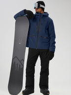 YEEFINE men's Blue snowboard set - model holding snowboard