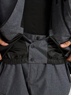 Men's Ski Jacket & Bibs Set in Gray – Waist Snap Closure with Inner Snow Skirt Detail