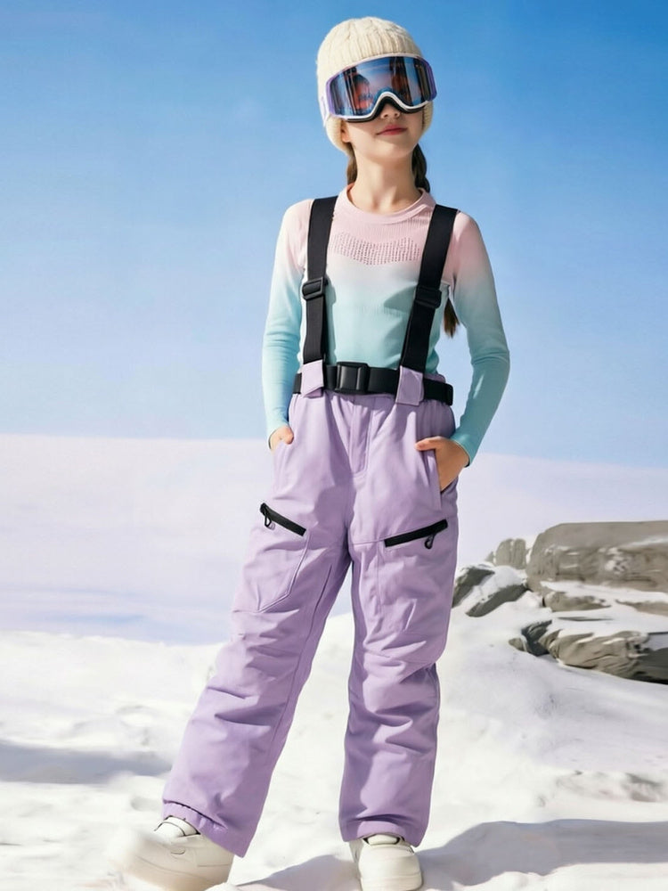 Kids' Insulated Ski Bibs – Waterproof Snow Pants – view 6