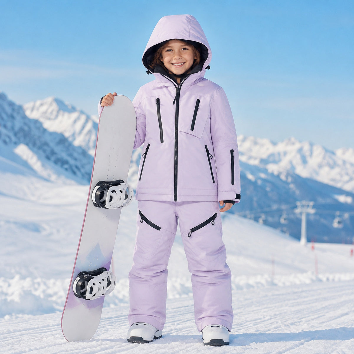Kids Winter Ski Jackets & Bibs Set