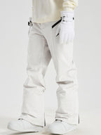 Men's Utility Snow Pants in White – Side View with Gloves