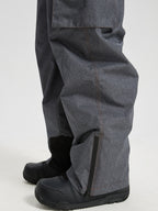 Men's Ski Jacket & Bibs Set in Gray – Boot Gaiter with Side Zip Detail