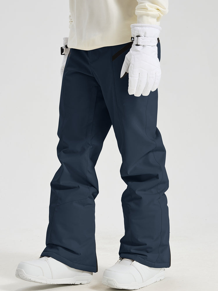 Men's Utility Snow Pants in Navy – Side View with Gloves