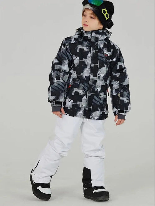 Kids Outdoor Ski Jacket & Pants Set Insulated Snowboard Outwear
