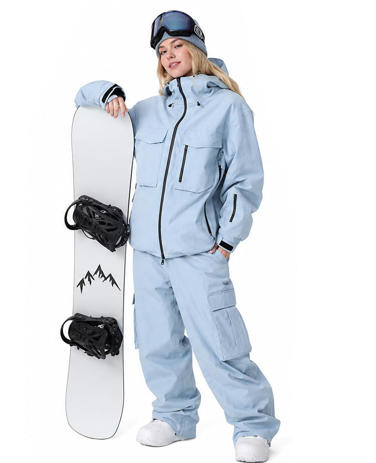 Baggy Men's Ski Jacket and Pants Set Windproof Snowboard Snowsuit