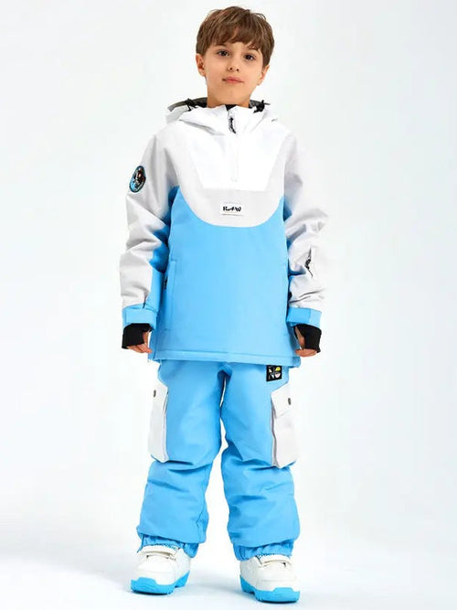 Children Anorak Snow Jacket & Pants Set Loose Fit Outwear HOTIANSNOW