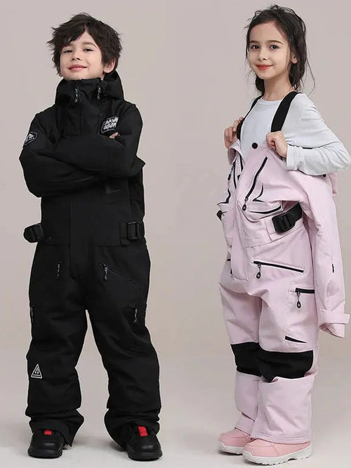Children One-Piece Ski Suit Girl Boy Outdoor Snow Jumpsuits HOTIANSNOW