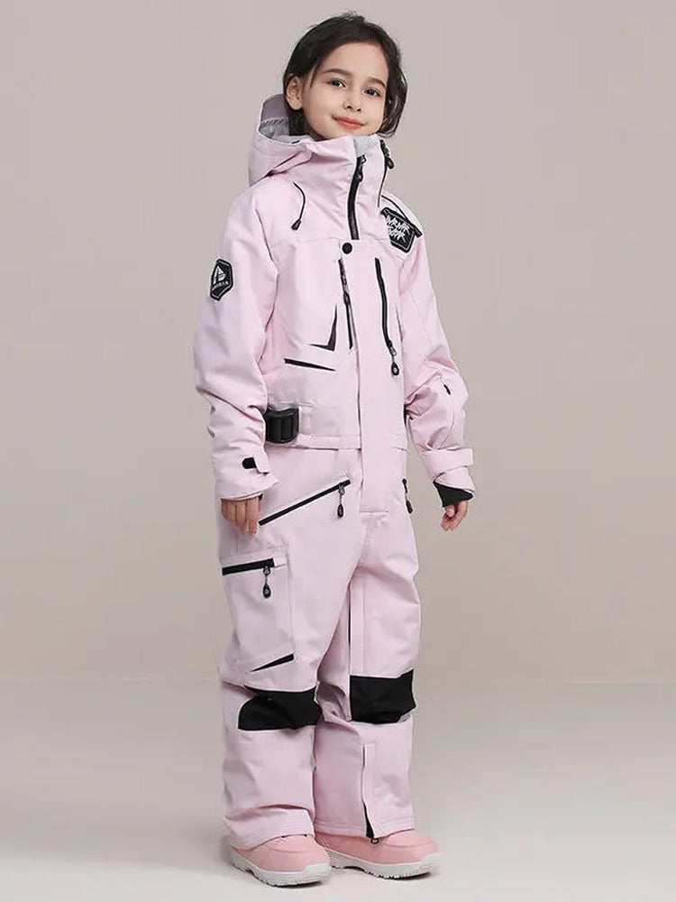 Children One-Piece Ski Suit Girl Boy Outdoor Snow Jumpsuits HOTIANSNOW