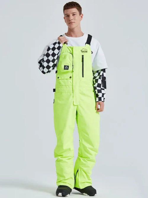 Classical Couple Style Snow Bibs Pants with Pockets HOTIANSNOW