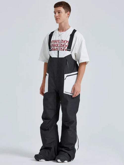 Couple Style Outdoor Ski Bibs Pants High Wasit Snow Overalls HOTIANSNOW
