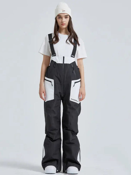 Couple Style Outdoor Ski Bibs Pants High Wasit Snow Overalls HOTIANSNOW
