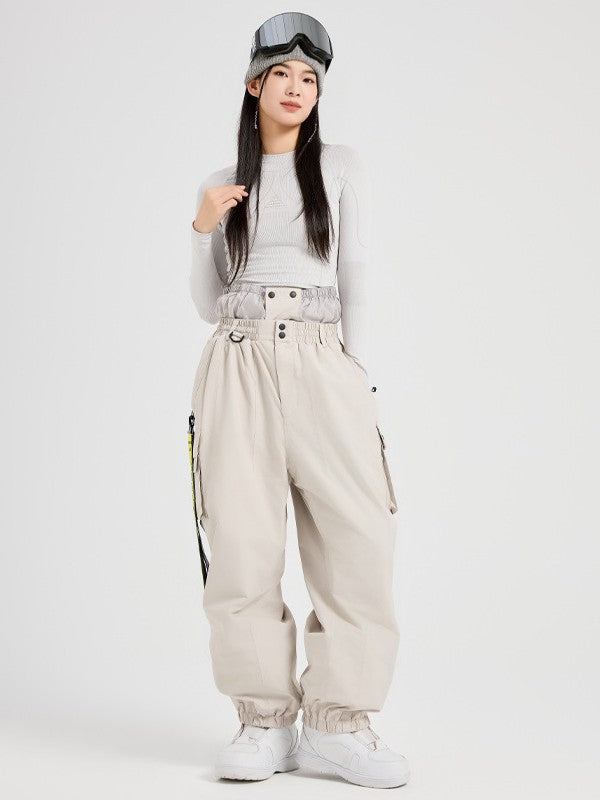 Women's Cargo Snow Pants Baggy Ski Trousers