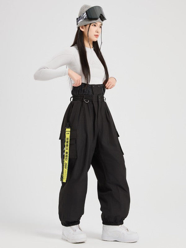 Women's Cargo Snow Pants Baggy Ski Trousers