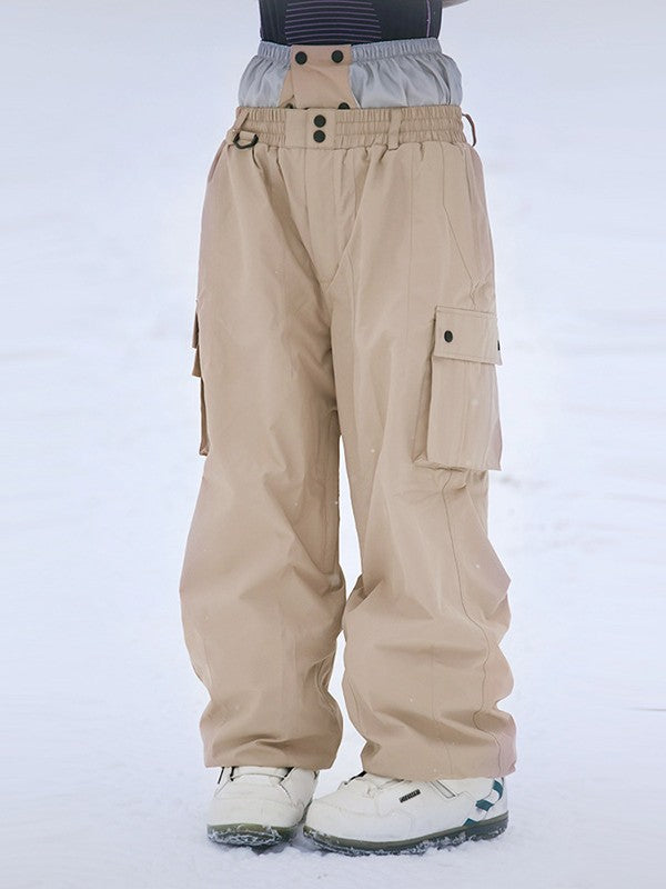 Women's Cargo Snow Pants Baggy Ski Trousers
