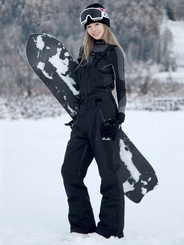 Women's Detachable Insulated Snow Bib Pants Ski Overalls